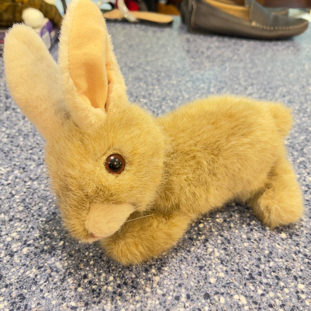 BUTTONS Bunny Rabbit Plush Ty 1997 Brown Tan 10" Stuffed Animal Toy Vintage